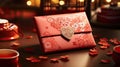 Traditional gift red envelope for money for Chinese New Year Royalty Free Stock Photo