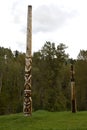 Traditional Gitxsan totem poles, village of Gitanyow