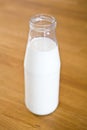 A traditional glass bottle of milk