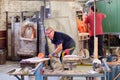 Traditional glass factory on the island of Murano near Venice