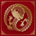 Traditional gold Chinese Dragon design