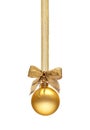 Traditional golden Christmas ball