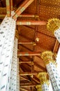 Traditional golden details at buddhist temple, thailand Royalty Free Stock Photo