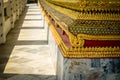 Traditional golden details at buddhist temple, thailand Royalty Free Stock Photo