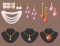 Traditional golden jewellery bangles diamond luxury fine minute precious gold jewelery vector illustration Royalty Free Stock Photo