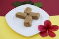 Traditional Golpapdi or Sukhadi Indian winter season special sweet dessert specially made in Gujarat during uttarayan sankrant