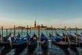 Traditional Gondolas at Venice Royalty Free Stock Photo