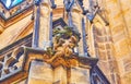 The sandstone gargoyle, St Vitus Cathedral, Prague Castle, Hradcany, Czech Republic