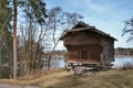 Grain storage wooden cabin Seurasaari Royalty Free Stock Photo