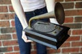 Traditional gramaphone replica Royalty Free Stock Photo