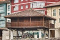 Traditional granary wooden building, horreo, in Asturias, Las Arenas. Spain