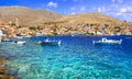 Charming typical greek islands of Dodecanese Royalty Free Stock Photo