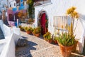 Traditional greek architecture in Oia village, Santorini island, Greece Royalty Free Stock Photo