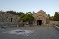 Traditional greek church made from stone, with red roof Royalty Free Stock Photo