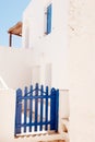 Traditional Greek door on Mykonos island Royalty Free Stock Photo