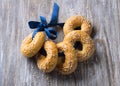 Traditional Greek Easter biscuits with sesame seeds Royalty Free Stock Photo