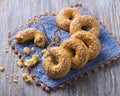 Traditional Greek Easter biscuits with sesame seeds Royalty Free Stock Photo