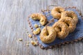 Traditional Greek Easter cookies with sesame seeds Royalty Free Stock Photo