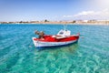 A traditional Greek fishing boat on the island of Paros Royalty Free Stock Photo