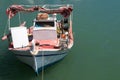Traditional greek fishing boat on the harbor Royalty Free Stock Photo