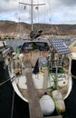 A traditional Greek fishing boat at the harbour in Calymnos Island