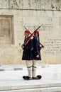 Traditional Greek guards at Syntagma Square Royalty Free Stock Photo