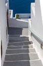 Traditional Greek Home on Santorini with stairway Royalty Free Stock Photo