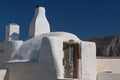 Traditional greek house in Pyrgos village, Santorini island Royalty Free Stock Photo