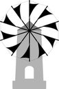 Traditional greek island windmill black and white vector isolated