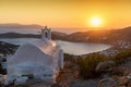 Traditional, Greek orthodox church at the island of Ios Royalty Free Stock Photo