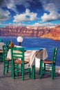 Traditional Greek restaurant with a view of the Santorini caldera