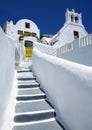 Traditional greek street in Pyrgos village, Santorini, Greece Royalty Free Stock Photo