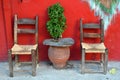 Traditional Greek taverna chair Royalty Free Stock Photo