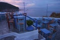 Traditional Greek taverna at dusk Royalty Free Stock Photo