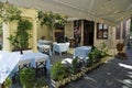 Traditional greek taverna restaurant Royalty Free Stock Photo