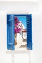 Traditional greek window on Sifnos island