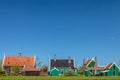 Traditional green Dutch historic houses Royalty Free Stock Photo