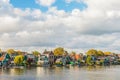 Traditional green Dutch historic houses Royalty Free Stock Photo