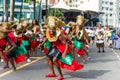 Traditional group of African culture dance during pre-carnival Fuzue