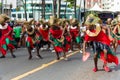 Traditional group of African culture dance during pre-carnival Fuzue