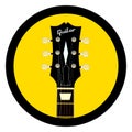 Guitar Headstock Round Icon Royalty Free Stock Photo