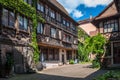 Traditional half-timbered architecture in Obernai France Royalty Free Stock Photo