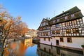Traditional half-timbered houses in La Petite France, Strasbourg, Alsace, France Royalty Free Stock Photo