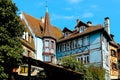 traditional half-timbered houses in the old town of Colmar Royalty Free Stock Photo