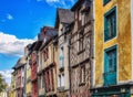 Traditional half-timbered houses in the old town of Rennes, France Royalty Free Stock Photo