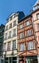 Traditional half-timbered houses in the old town of Rouen, France Royalty Free Stock Photo