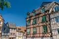 Traditional half-timbered houses in the old town of Rouen, France Royalty Free Stock Photo