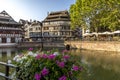 Traditional half-timbered houses on the picturesque canals of La Petite France in the medieval town of Strasbourg Royalty Free Stock Photo