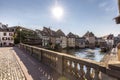 Traditional half-timbered houses on the picturesque canals of La Petite France in the medieval town of Strasbourg Royalty Free Stock Photo