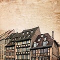 Traditional half-timbered houses street in Strasbourg, Alsace, France Royalty Free Stock Photo